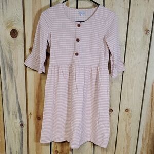 The Stockplace Dress Size S Pink And White Office Casual Event